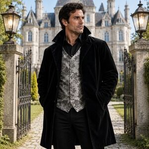 Spirit Halloween Men's XL Royal Vested Jacket Gothic Vampire Steampunk Victorian